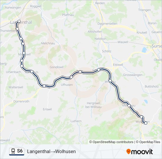 S6 Train Line Map