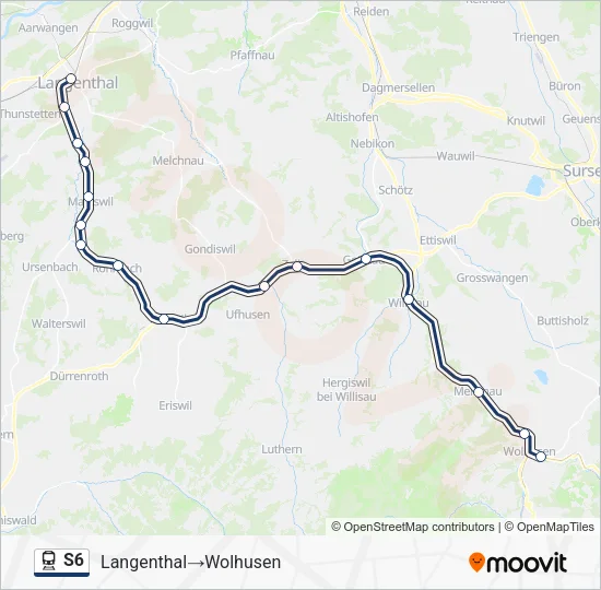 S6 Train Line Map