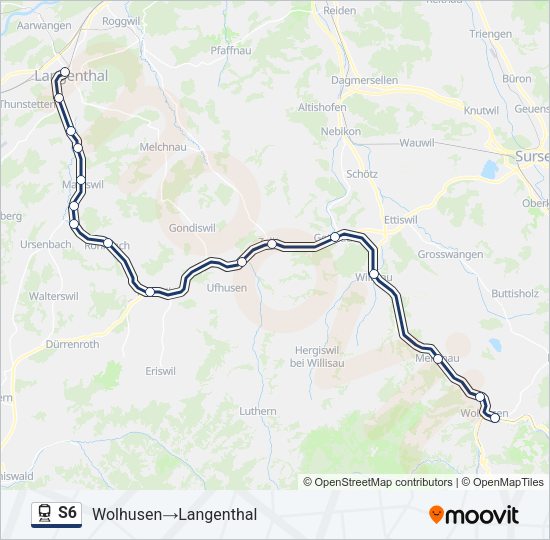 S6 Train Line Map
