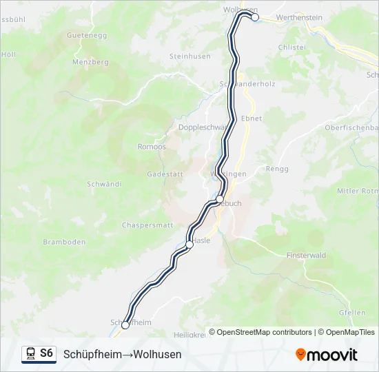 S6 Train Line Map