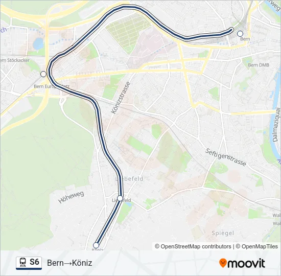Bahnlinie S6 Karte