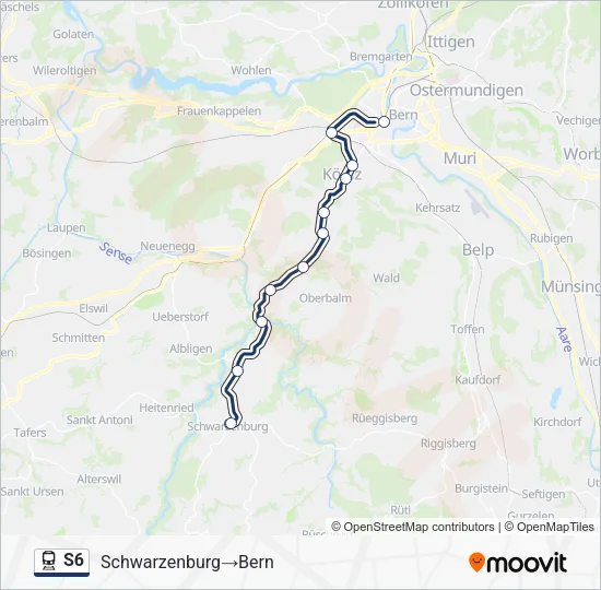 S6 Train Line Map