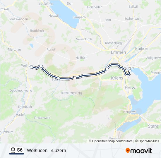 S6 Train Line Map