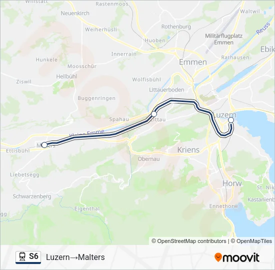 S6 Train Line Map