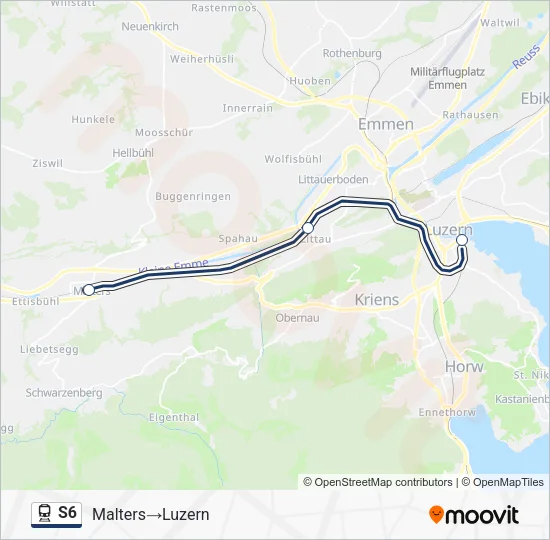 S6 Train Line Map