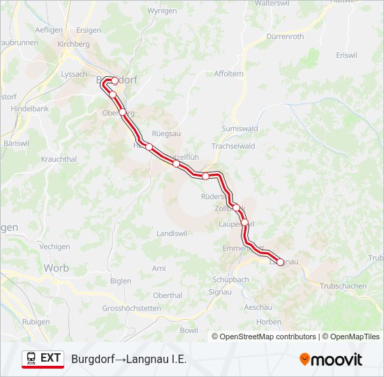 EXT Train Line Map