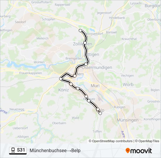 Bahnlinie S31 Karte
