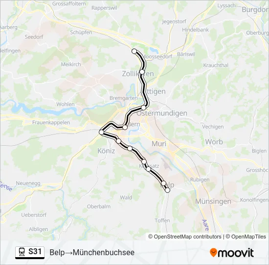 S31 Train Line Map