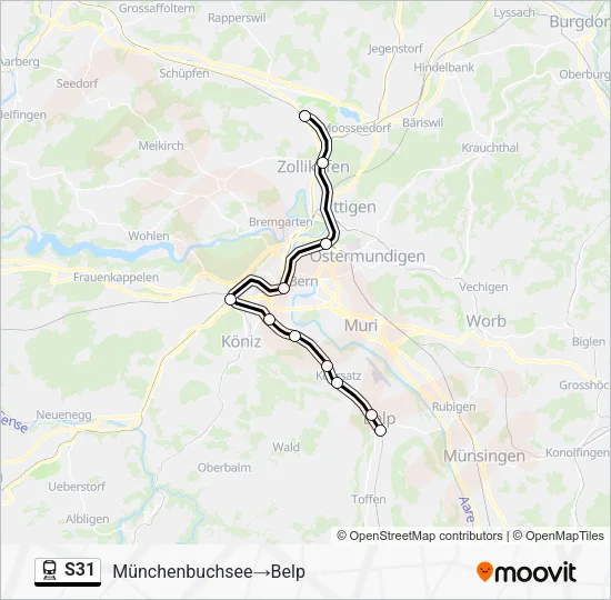 S31 Train Line Map