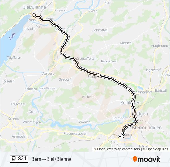 S31 Train Line Map