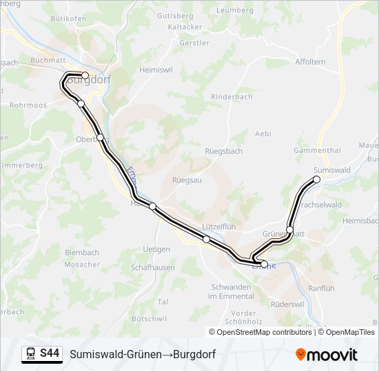 S44 Train Line Map