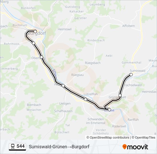 S44 Train Line Map