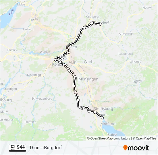 S44 Train Line Map