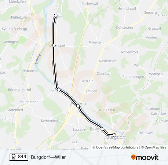 S44 Train Line Map