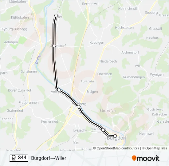 S44 Train Line Map