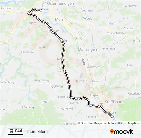 S44 Train Line Map