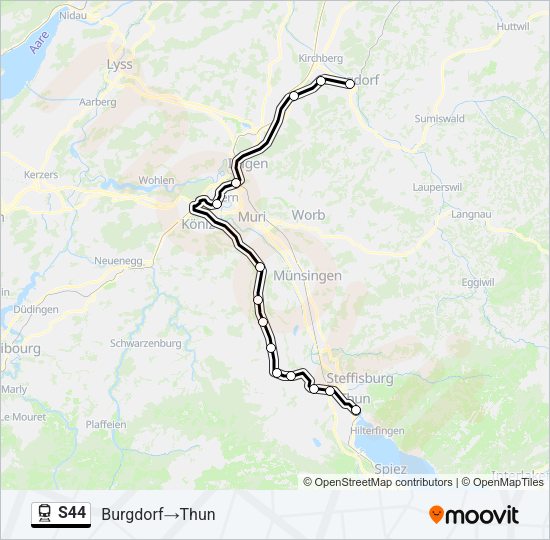 S44 Train Line Map