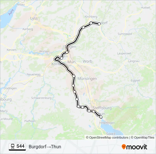 S44 Train Line Map