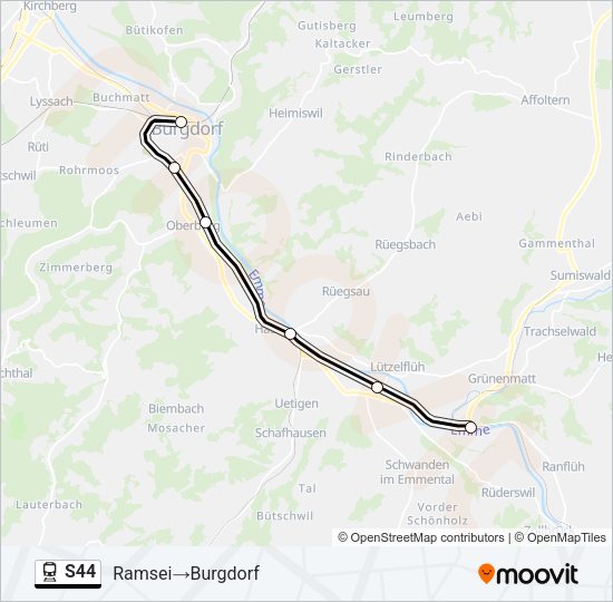 S44 Train Line Map