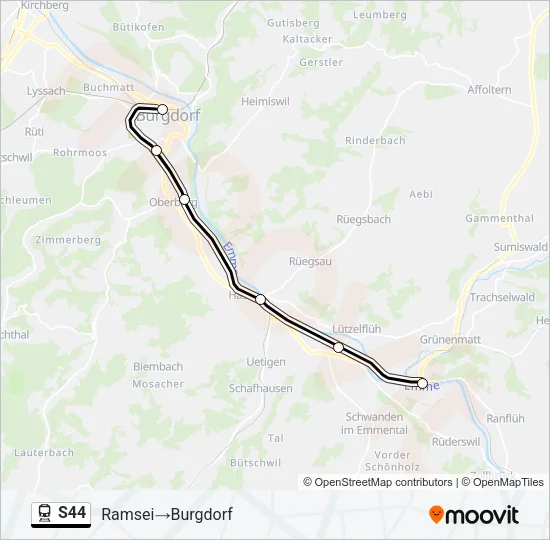 S44 Train Line Map