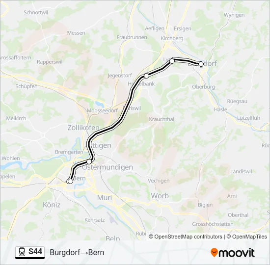 S44 Train Line Map
