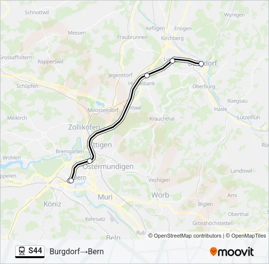 S44 Train Line Map