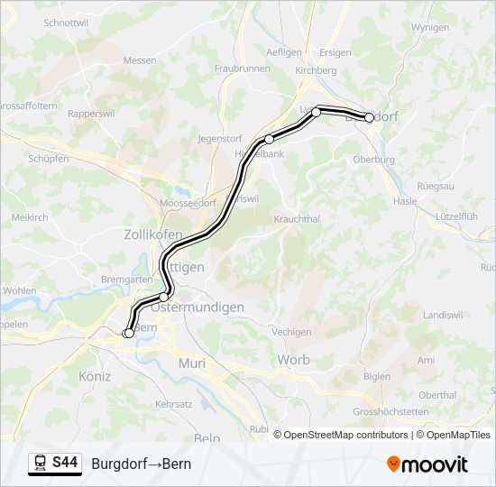 S44 Train Line Map