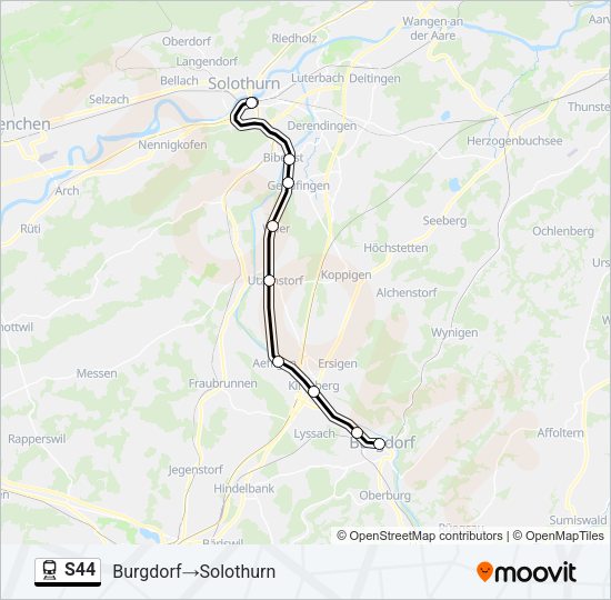 S44 Train Line Map