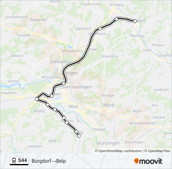 S44 Train Line Map