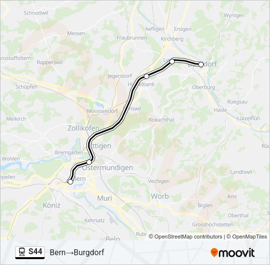 S44 Train Line Map