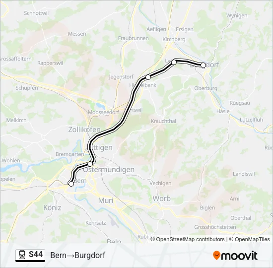 S44 Train Line Map