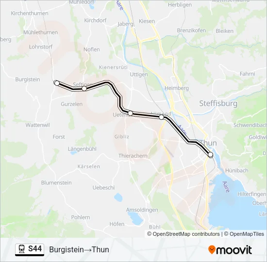 S44 Train Line Map