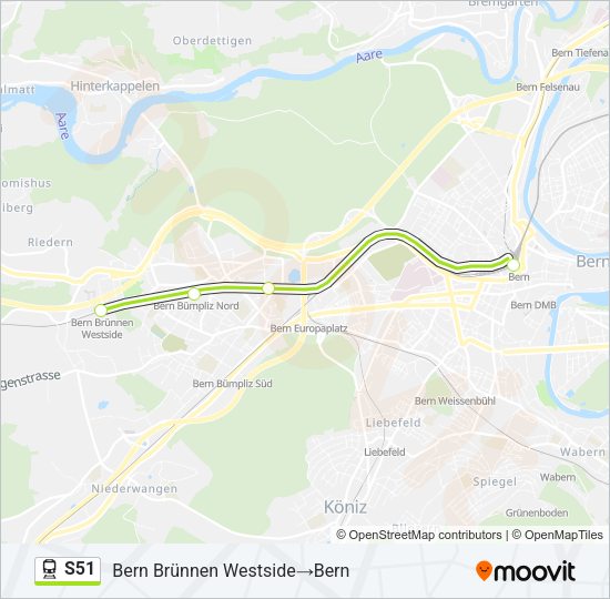 S51 Train Line Map