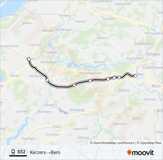 S52 Train Line Map