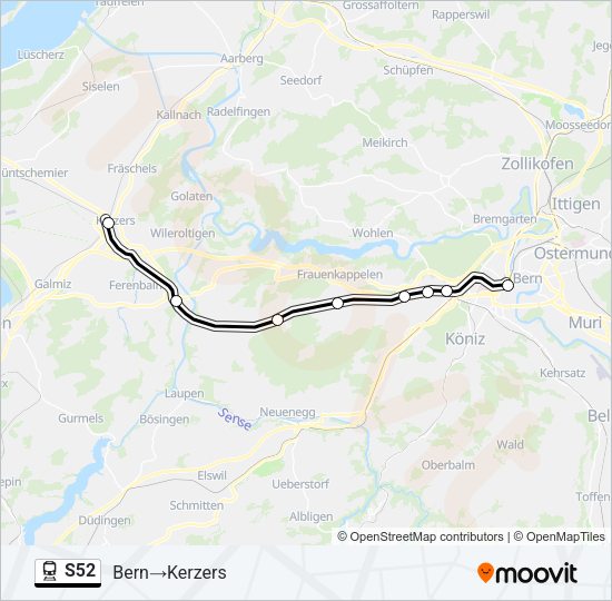 S52 Train Line Map