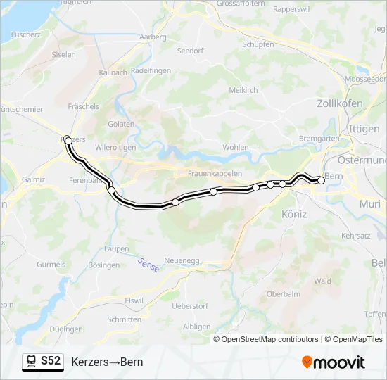 S52 Train Line Map