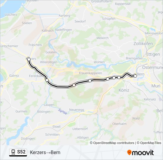 S52 Train Line Map