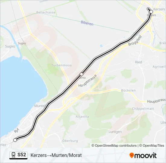 S52 Train Line Map