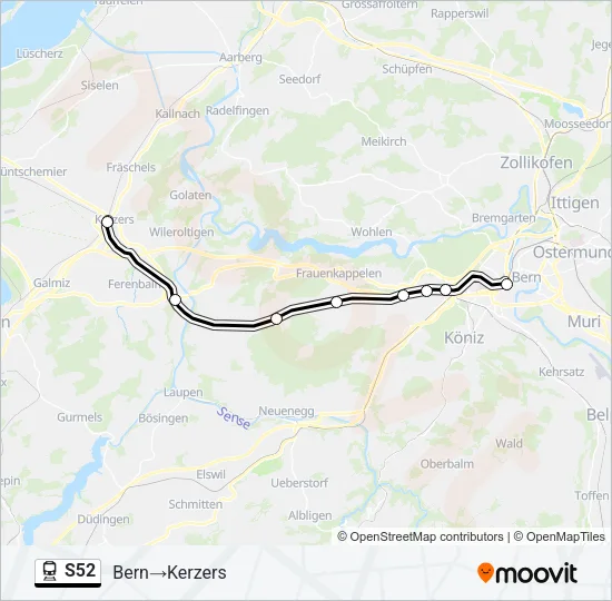 S52 Train Line Map