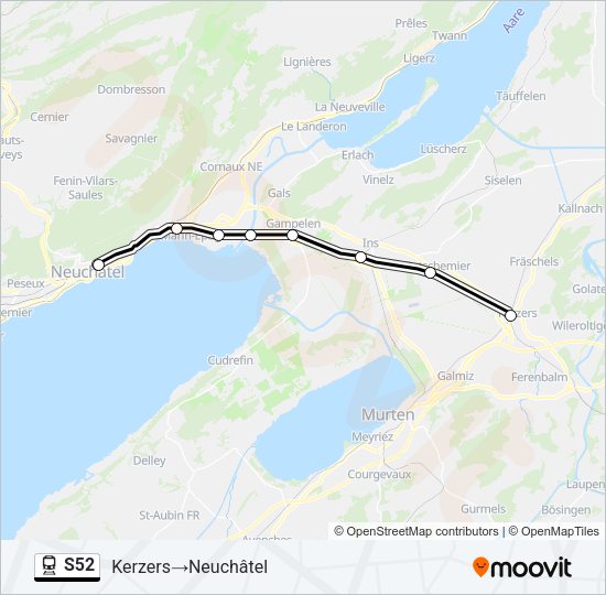 S52 Train Line Map