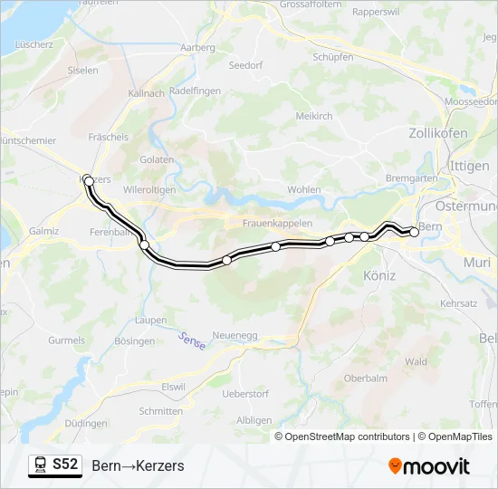 S52 Train Line Map