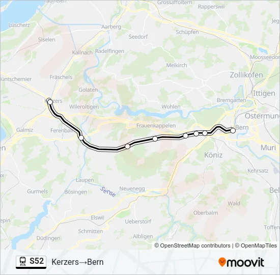 S52 Train Line Map