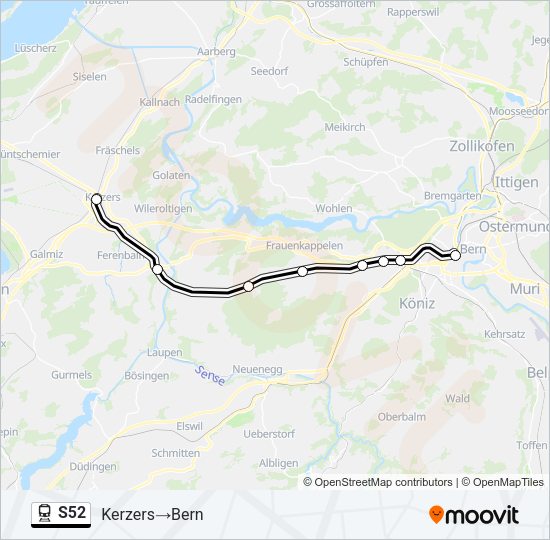 S52 Train Line Map