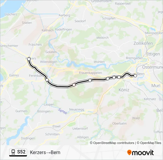 S52 Train Line Map