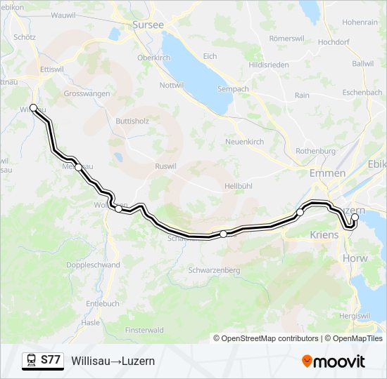 S77 Train Line Map