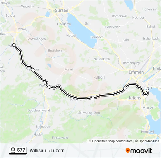 S77 Train Line Map