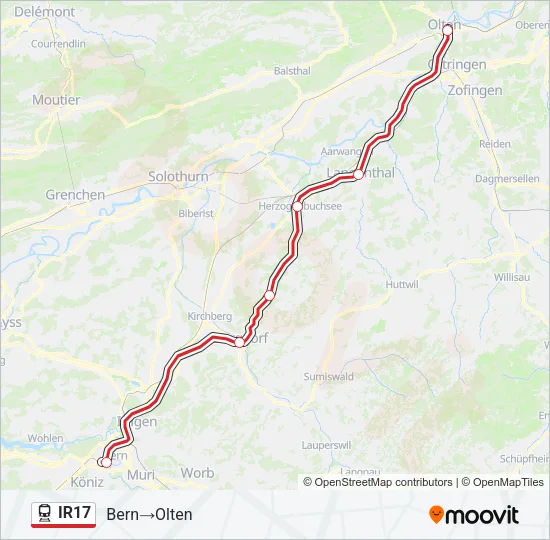 IR17 Train Line Map