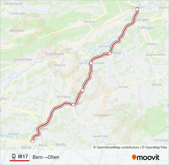 IR17 Train Line Map