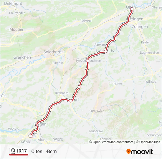 IR17 Train Line Map