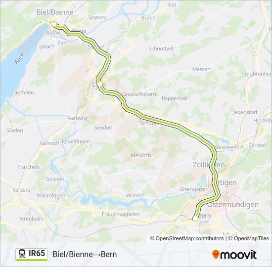 IR65 Train Line Map